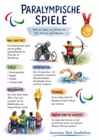 Vorschau - Arbeitsblätter - Lernposter + Arbeitsblätter zum Thema "Paralympische Spiele" + Lösung & MP3 + Mindmap + Infografik - Deckblatt