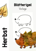 Vorschau - Mal- und Bastelvorlagen - HERBST - Igel Vorlage - Deckblatt