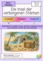 Vorschau - Unterrichtsreihen - Die Insel der verborgenen Stärken für Klasse 3 und 4 | Theaterstück, Aufführung zum sozialesmLernen, Stärken & Selbstvertrauen · Mini-Theater - Deckblatt