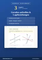 Vorschau - selbst erstellte Cliparts/Grafiken - Kapitel 3 Geraden aufstellen und Lagebeziehungen Selbstlernkurs - Deckblatt