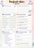 Vorschau - Arbeitsblätter - Deutsch Vibes: Neue Deutschklasse kennenlernen – Interessen, Erwartungen und Stärken entdecken (5. – 8. Klasse | Sekundarstufe I | Schuljahresstart | Back to School | Kennenlernen | neue Klasse | Deutschunterricht | Einzelarbeit | Partnerarbeit) - Seite 1