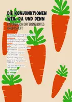 Vorschau - Arbeitsblätter - Die Konjunktionen weil, da und denn - ein dreifach differenziertes Arbeitsheft - Deckblatt