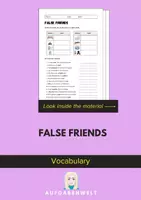Vorschau - Arbeitsblätter - False Friends: Vocabulary (English) - Deckblatt