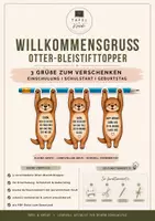 Vorschau - Mal- und Bastelvorlagen - Otter-Bleistifttopper | 3 Willkommensgrüße für Schulstart, Ferien & Geburtstag - Deckblatt