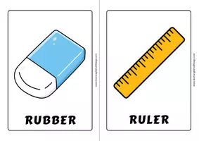 Vista previa - Tarjetas / Manipulativos - School Materials Flashcards | British English 🇬🇧 - página 1