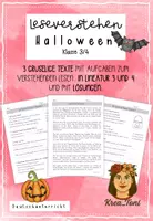 Vorschau - Arbeitsblätter - Leseverstehen Halloween – Kreatives Schreiben | Deutsch-Bundle Klasse 3–4 - Seite 1