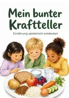 Vorschau - Mal- und Bastelvorlagen - Mein bunter Kraftteller mit 72 Lebensmittelkarten - Deckblatt