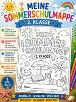 Vorschau - Arbeitsblätter - Meine Sommerschulmappe | Deckblatt zum Ausmalen - Deckblatt