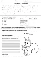 Vorschau - Arbeitsblätter - Eichhörnchen Klasse 1 & 2 Arbeitsblatt - Seite 1