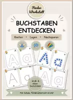 Vorschau - Arbeitsblätter - Buchstabe A a – Kneten, Muggelsteine legen & Nachspuren | Buchstaben lernen - Deckblatt