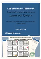 Vorschau - Unterrichtsreihen - Lesedomino Märchen Sinnerfassendes Lesen Klasse 3-6 24 Karten - Deckblatt
