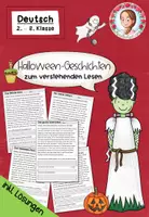 Vorschau - Arbeitsblätter - Halloween Geschichten Leseverstehen | Deutsch Klasse 2-3 - Deckblatt