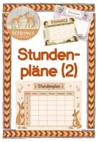 Vorschau - Mal- und Bastelvorlagen - Stundenpläne 2 - verschiedene Klassentiere - Deckblatt