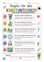 Vorschau - Arbeitsblätter - Regeln für den Kunstunterricht - Seite 1