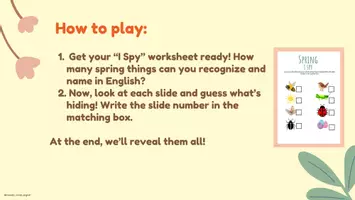 Προεπισκόπηση - Φύλλα εργασίας - Spring I Spy -Presentation + Worksheet -ESL/EFL Ages 6–8 - Σελίδα 2