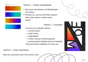 Vorschau - Stundenentwürfe - Abstraktes Namensdesign Bildnerische Erziehung - Deckblatt