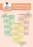 Vorschau - Fördermaterial/Inklusion - Klammerkarten: s-Laute (s/ss/ß) - Deckblatt