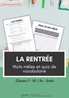 Vorschau - Arbeitsblätter - La rentrée ⎮ Mots mêlés et quiz de vocabulaire - Classe 7-10 3e-2nde - Deckblatt