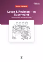 Vorschau - Arbeitsblätter - KOSTENLOSE LESEPROBE Lesen & Rechnen - Im Supermarkt mit Aufgaben & Lösungen | Klasse 3–4 - Deckblatt