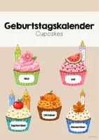 Vorschau - Anderer Materialtyp - Geburtstagskalender Cupcakes - Deckblatt