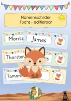 Vorschau - Bildkarten - Namensschilder Fuchs - editierbar - Deckblatt