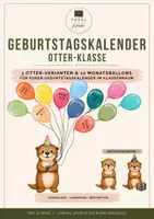 Vorschau - Poster - Geburtstagskalender Otter-Klasse | 3 Otter-Varianten & 12 Monatsballons - Deckblatt