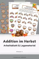 Vorschau - Arbeitsblätter - Addition im Zahlenraum 10 | Eicheln & Hüte | Arbeitsblatt & Legematerial | Rechnen im Herbst - Deckblatt