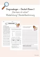 Vorschau - Arbeitsblätter - Diagnosebogen Klasse 3 Deutsch - Wiederholung - Deckblatt