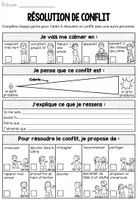 Aperçu - Feuilles d'exercices - Fiche élève - apprendre à gérer un conflit - Page 1