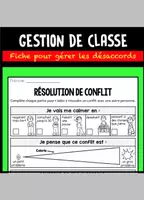 Aperçu - Feuilles d'exercices - Fiche élève - apprendre à gérer un conflit - Page de couverture