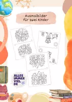 Vorschau - Arbeitsblätter - Ausmalbild für Zwei - Gemeinsam malen u. sich kennenlernen - Deckblatt