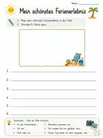 Vorschau - Arbeitsblätter - Ferien & Ferienerlebnisse | Ferien-Ecken & Schreibaufgabe - Seite 2