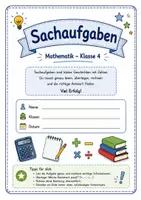 Vorschau - Arbeitsblätter - Sachaufgaben Mathe - kurze Sachaufgaben Klasse 4/5 - Deckblatt