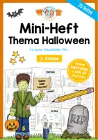 Vorschau - Arbeitsblätter - Mini-Heftchen: Halloween - 2. Klasse (25 Arbeitsblätter) - Deckblatt