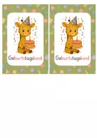 Vorschau - Bildkarten - Aufsteller für Geburtstagskinder - Giraffe - Seite 2