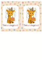 Vorschau - Bildkarten - Aufsteller für Geburtstagskinder - Giraffe - Seite 3