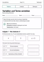 Vorschau - Arbeitsblätter - Variablen und Terme Basisscreening Klasse 7–8 - Deckblatt