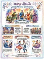 Vorschau - Arbeitsblätter - Lernposter + Arbeitsblatt "Swing-Musik - Geschichte und Bedeutung" + interaktive Lösung & MP3 + Mindmap + Infografik - Deckblatt