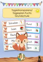 Vorschau - Bildkarten - Tagestransparenz/Tagesplan Grundschule Fuchs Fuchsklasse - Deckblatt