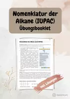 Vorschau - Arbeitsblätter - Nomenklatur der Alkane (IUPAC) | Einführung & Übungsbooklet - Deckblatt
