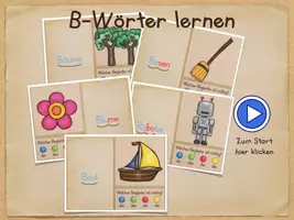 Vorschau - Spiele - Click & Go: B-Wörter - Lesen und Artikel üben - Seite 1