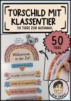Vorschau - Poster - Türschild Türdeko Klassentier - Deckblatt
