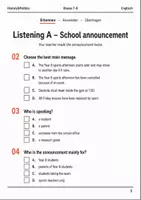 Vorschau - Arbeitsblätter - Listening Basisscreening Englisch Klasse 7–8 - Seite 2