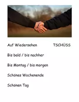 Aperçu - Affichage - AFFICHAGE PORTE Au revoir différents en allemand - Page 1