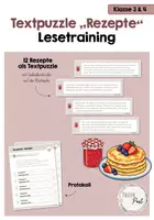 Vorschau - Anderer Materialtyp - Textpuzzle Rezepte - Lesetraining - Klasse 3/4 - Deckblatt