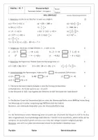 Vorschau - Klassenarbeiten - Klassenarbeit rationale Zahlen (2) MIT LÖSUNGEN - Gruppen A & B & Nachschreiber - Seite 1