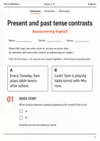 Vorschau - Arbeitsblätter - Present & Past Tenses Basisscreening Klasse 7–8 - Deckblatt