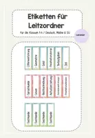 Vorschau - Anderer Materialtyp - Etiketten Aufbewahrung Deutsch Mathe Sachunterricht - Deckblatt