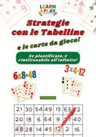 anteprima - Giochi - Forza 4 con le tabelline e le carte da gioco - Pagina di copertina