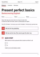 Vorschau - Arbeitsblätter - Present perfect Basisscreening Klasse 7–8 - Deckblatt